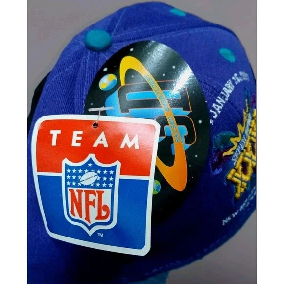 VTG 1997 Super Bowl XXXI Snapback Hat NWT – Drew Pearson NFL Blue Teal Cap USA - Picture 14 of 14